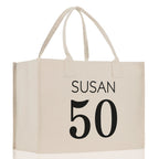 Custom Limited Edition Birthday 1973 Cotton Canvas Tote Bag 50th Birthday Gift For Women Personalized 50th Birthday Celebration Party Gift