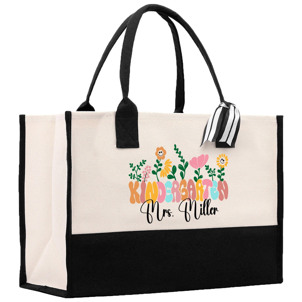 Teacher Floral Tote Bag Teacher Wildflower Graphic Tote Teacher Life Tote Bag Teacher Flower Bag Gift for Teacher Wildflower Book Bag