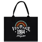 Vintage 1984 Aged To Perfection 40 Age Birthday Cotton Canvas Tote Bag 60th Birthday Gift For Women 40th Birthday Celebration Party Gift