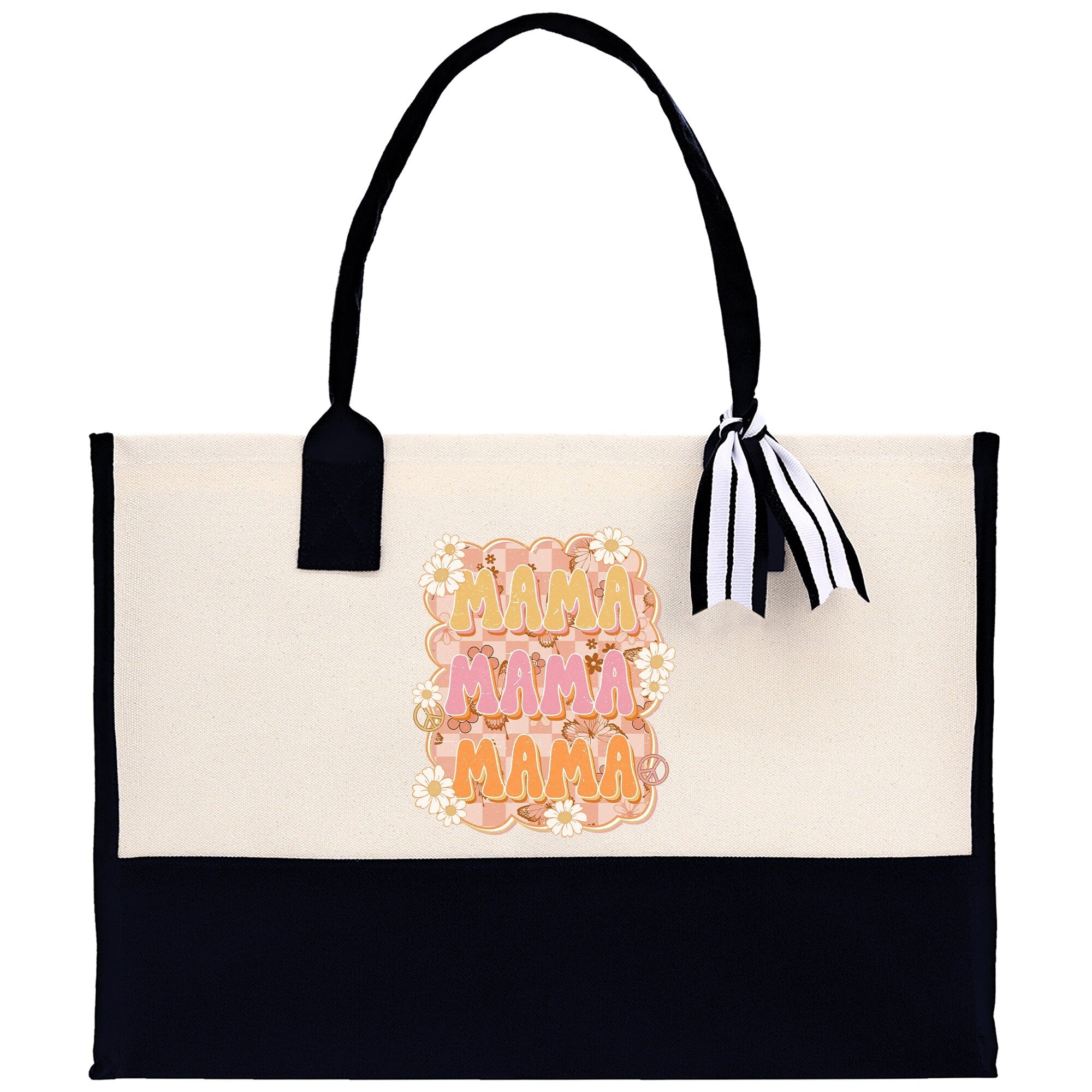 Retro Mama Mama Mama Cotton Canvas Tote Bag Mom Gift Mom Bag Mom Shopping Bag New Mom Gift Best Mom Ever Bag Boy Girl Mama Tote