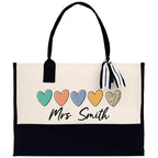 Personalized Teacher Cotton Canvas Tote Bag Gift for Teachers Teacher Life Tote Custom Teacher Appreciation Gift Bag Teacher Name Bag