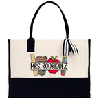 Personalized Teacher Cotton Canvas Tote Bag Gift for Teachers Teacher Life Tote Custom Teacher Appreciation Gift Bag Teacher Name Bag