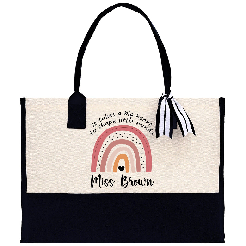 Personalized Teacher Cotton Canvas Tote Bag Gift for Teachers Teacher Life Tote Custom Teacher Appreciation Gift Bag Teacher Name Bag