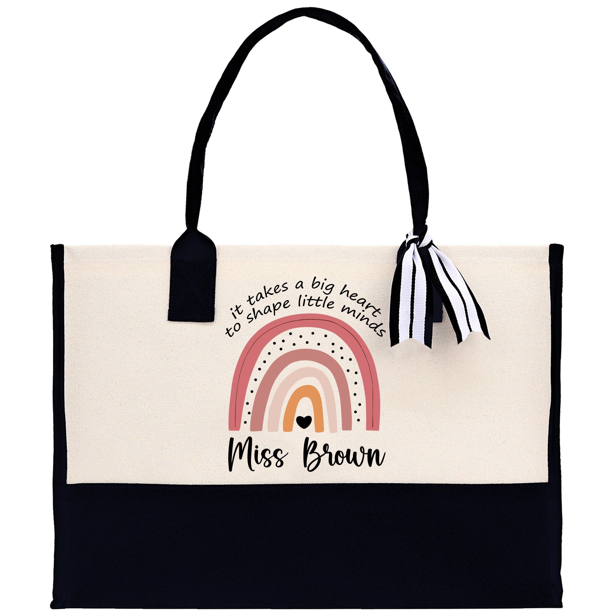 Personalized Teacher Cotton Canvas Tote Bag Gift for Teachers Teacher Life Tote Custom Teacher Appreciation Gift Bag Teacher Name Bag
