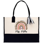 Personalized Teacher Cotton Canvas Tote Bag Gift for Teachers Teacher Life Tote Custom Teacher Appreciation Gift Bag Teacher Name Bag