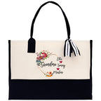Grandma and Grandkids Names Cotton Canvas Tote Bag Grandma Tote Bag Grandma Nana Bag Grandma Gift Bag Shopping Bag Mothers Day Gift
