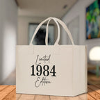 Custom Limited Edition Birthday 1973 Cotton Canvas Tote Bag 50th Birthday Gift For Women Personalized 50th Birthday Celebration Party Gift