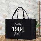 Custom Limited Edition Birthday 1973 Cotton Canvas Tote Bag 50th Birthday Gift For Women Personalized 50th Birthday Celebration Party Gift