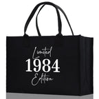 Custom Limited Edition Birthday 1973 Cotton Canvas Tote Bag 50th Birthday Gift For Women Personalized 50th Birthday Celebration Party Gift