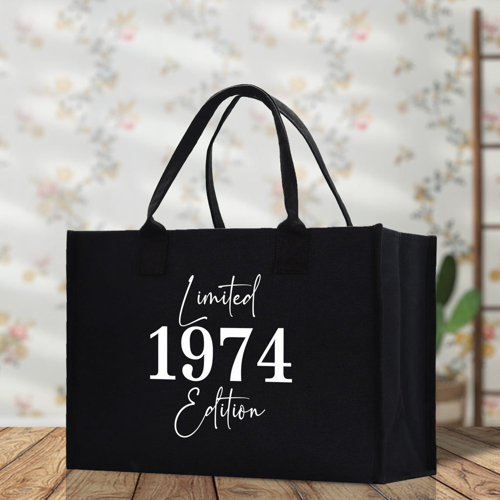 Custom Limited Edition Birthday 1973 Cotton Canvas Tote Bag 50th Birthday Gift For Women Personalized 50th Birthday Celebration Party Gift