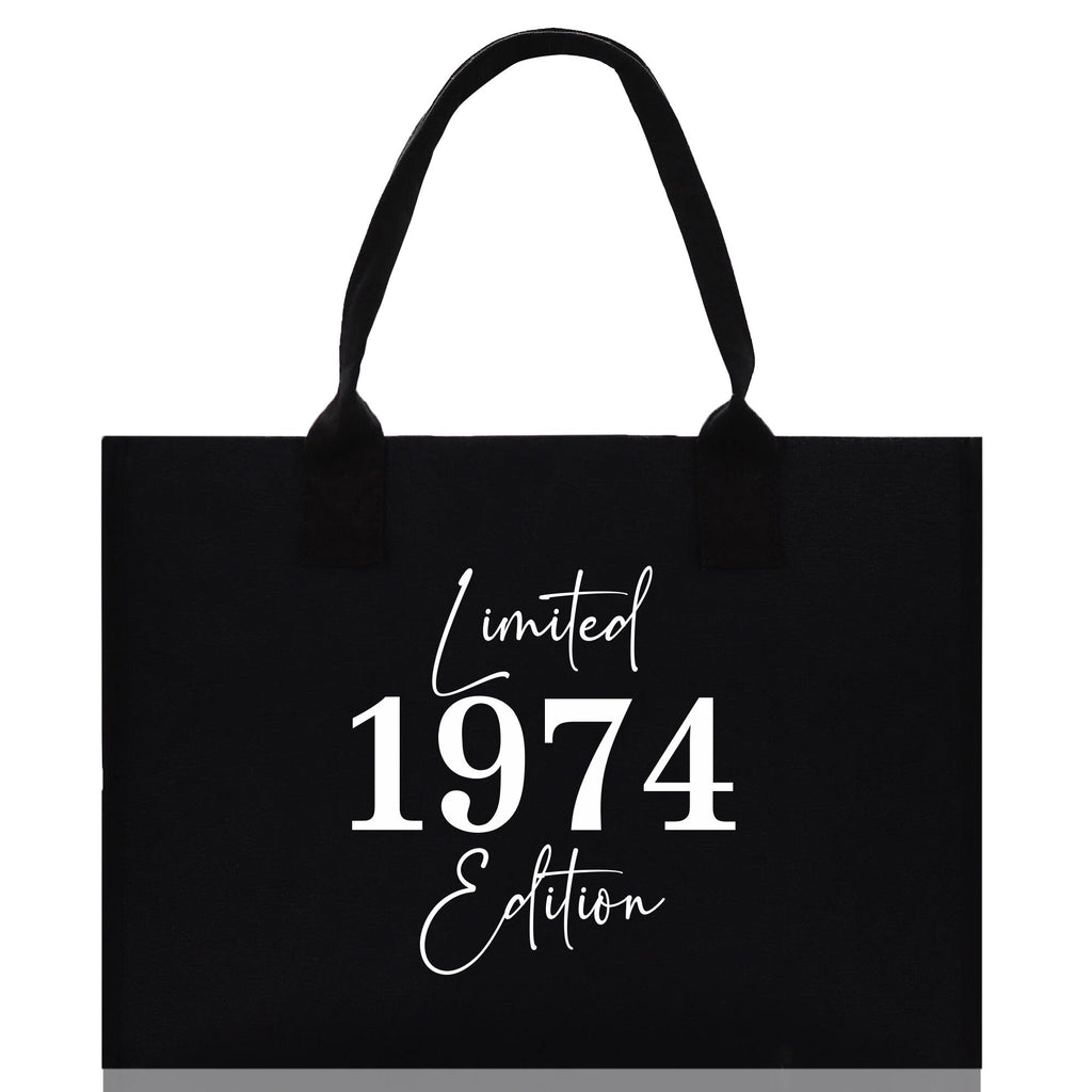 Custom Limited Edition Birthday 1973 Cotton Canvas Tote Bag 50th Birthday Gift For Women Personalized 50th Birthday Celebration Party Gift