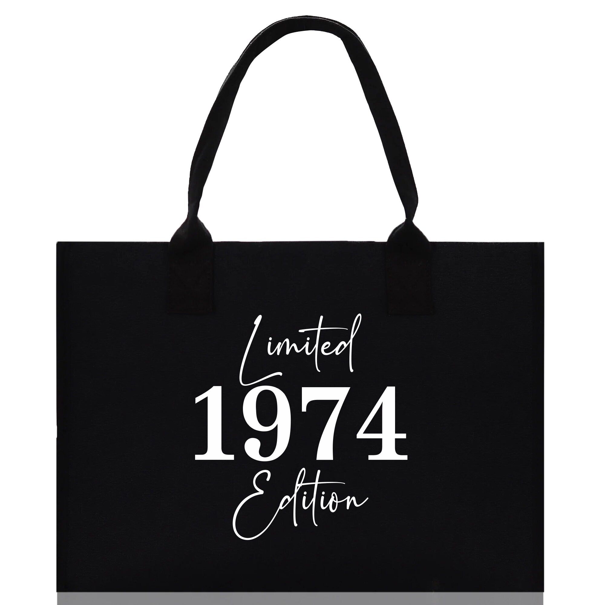 Custom Limited Edition Birthday 1973 Cotton Canvas Tote Bag 50th Birthday Gift For Women Personalized 50th Birthday Celebration Party Gift