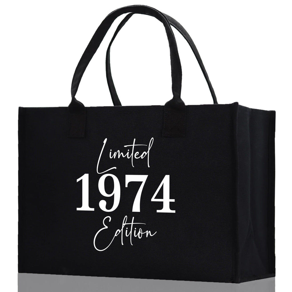 Custom Limited Edition Birthday 1973 Cotton Canvas Tote Bag 50th Birthday Gift For Women Personalized 50th Birthday Celebration Party Gift