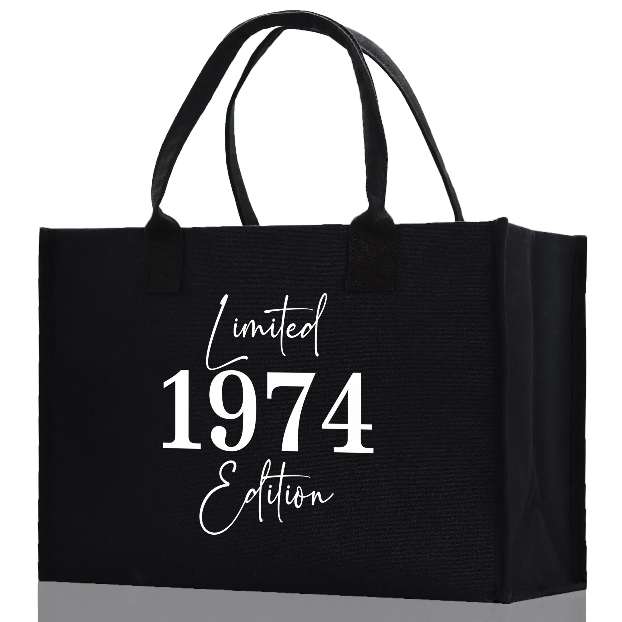Custom Limited Edition Birthday 1973 Cotton Canvas Tote Bag 50th Birthday Gift For Women Personalized 50th Birthday Celebration Party Gift