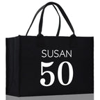 Custom Limited Edition Birthday 1973 Cotton Canvas Tote Bag 50th Birthday Gift For Women Personalized 50th Birthday Celebration Party Gift