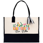 Teacher Floral Tote Bag Teacher Wildflower Graphic Tote Teacher Life Tote Bag Teacher Flower Bag Gift for Teacher Wildflower Book Bag