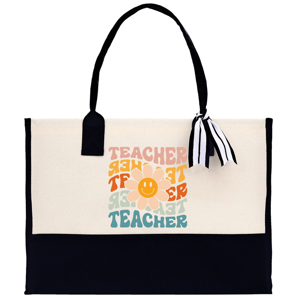 Teacher Floral Tote Bag Teacher Wildflower Graphic Tote Teacher Life Tote Bag Teacher Flower Bag Gift for Teacher Wildflower Book Bag