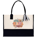 Floral Retro Mama Cotton Canvas Tote Bag Mom Gift Mom Bag Mom Shopping Bag New Mom Gift Best Mom Ever Bag Boy Girl Mama Tote