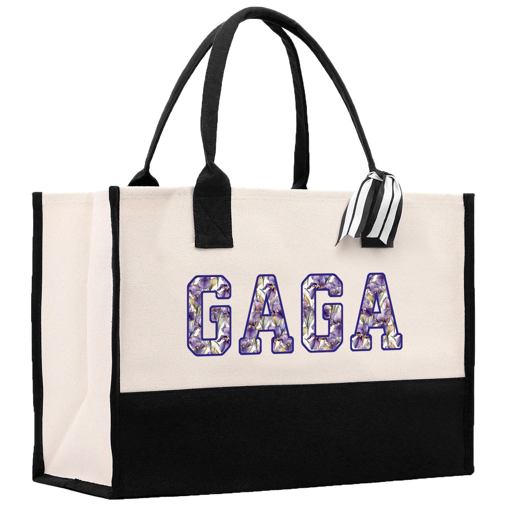 Gaga Gram Mimi Nana Grandma Canvas Tote Bag Grandma's Getaway Bag Grandma Gift Bag Mothers Day Gift Bag Grandma Beach Bag Gift for Grandma