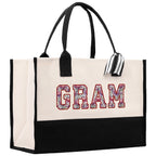 Gaga Gram Mimi Nana Grandma Canvas Tote Bag Grandma's Getaway Bag Grandma Gift Bag Mothers Day Gift Bag Grandma Beach Bag Gift for Grandma