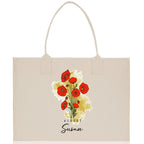 August Birth Month Flower Personalized Name Cotton Canvas Tote Bag Custom Flower Birthday Gift Bag Wedding Gift for Her Bridal Bridesmaid