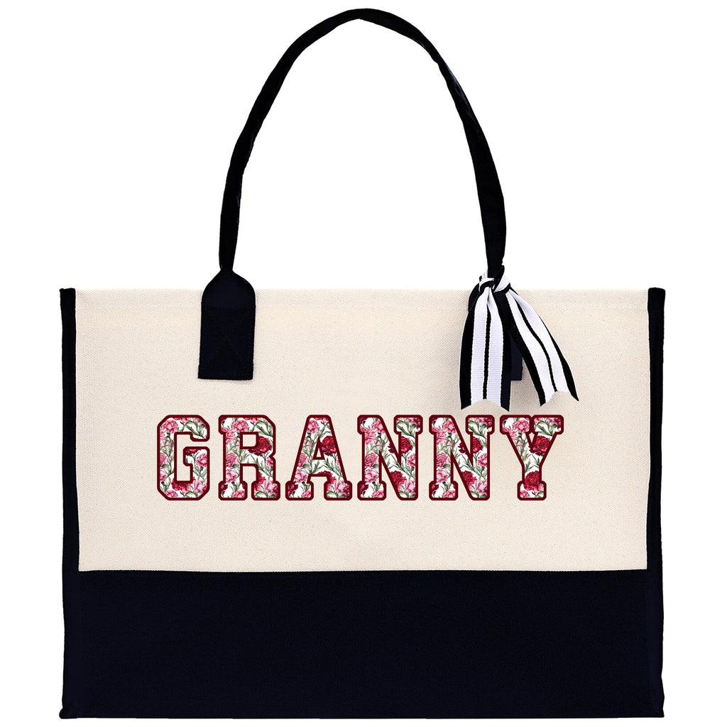 Gaga Gram Mimi Nana Grandma Canvas Tote Bag Grandma's Getaway Bag Grandma Gift Bag Mothers Day Gift Bag Grandma Beach Bag Gift for Grandma