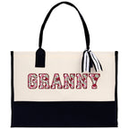 Gaga Gram Mimi Nana Grandma Canvas Tote Bag Grandma's Getaway Bag Grandma Gift Bag Mothers Day Gift Bag Grandma Beach Bag Gift for Grandma