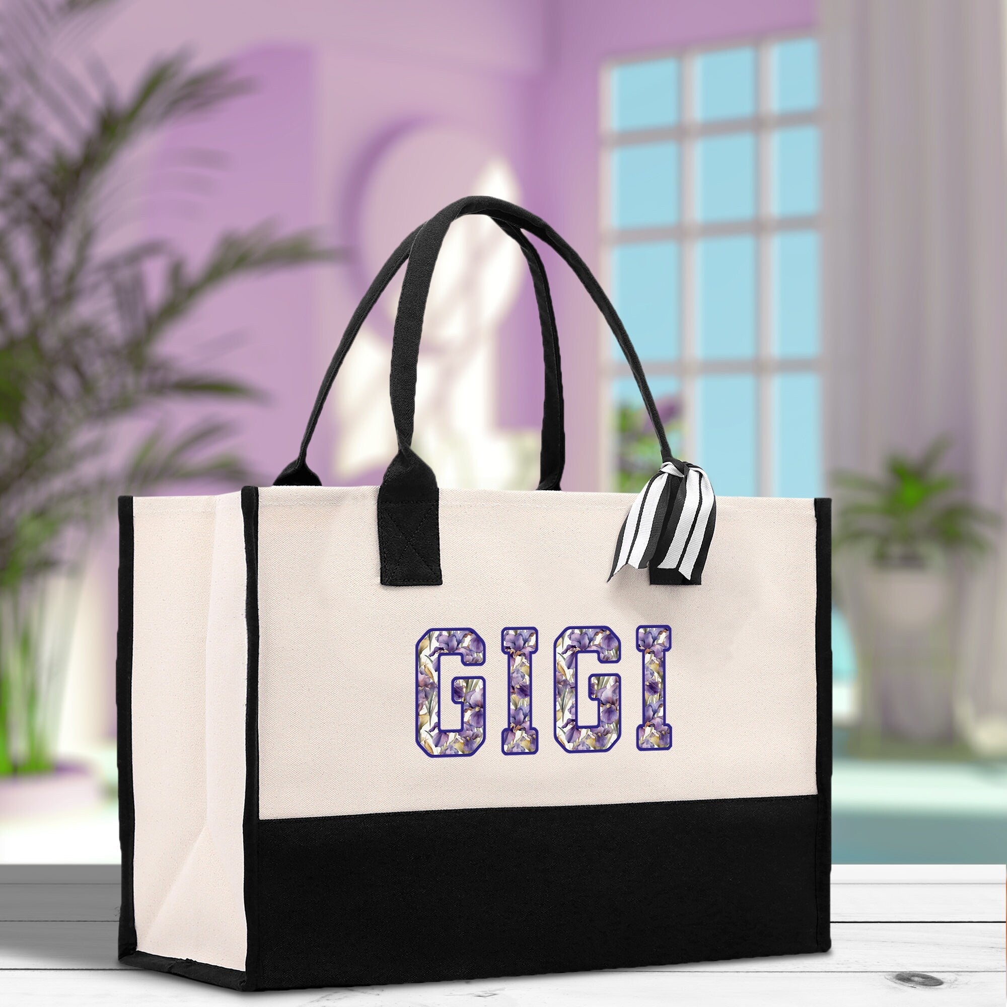 Gaga Gram Mimi Nana Grandma Canvas Tote Bag Grandma's Getaway Bag Grandma Gift Bag Mothers Day Gift Bag Grandma Beach Bag Gift for Grandma