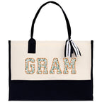 Gaga Gram Mimi Nana Grandma Canvas Tote Bag Grandma's Getaway Bag Grandma Gift Bag Mothers Day Gift Bag Grandma Beach Bag Gift for Grandma