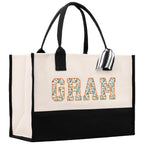 Gaga Gram Mimi Nana Grandma Canvas Tote Bag Grandma's Getaway Bag Grandma Gift Bag Mothers Day Gift Bag Grandma Beach Bag Gift for Grandma