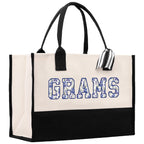Gaga Gram Mimi Nana Grandma Canvas Tote Bag Grandma's Getaway Bag Grandma Gift Bag Mothers Day Gift Bag Grandma Beach Bag Gift for Grandma