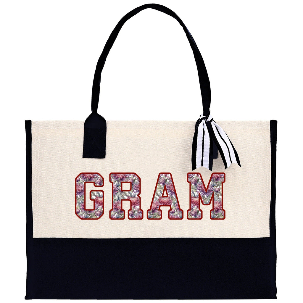 Gaga Gram Mimi Nana Grandma Canvas Tote Bag Grandma's Getaway Bag Grandma Gift Bag Mothers Day Gift Bag Grandma Beach Bag Gift for Grandma