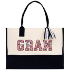 Gaga Gram Mimi Nana Grandma Canvas Tote Bag Grandma's Getaway Bag Grandma Gift Bag Mothers Day Gift Bag Grandma Beach Bag Gift for Grandma