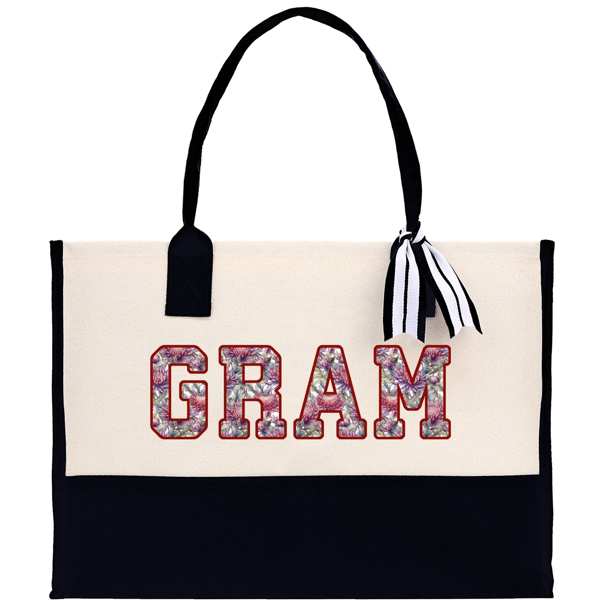 Gaga Gram Mimi Nana Grandma Canvas Tote Bag Grandma's Getaway Bag Grandma Gift Bag Mothers Day Gift Bag Grandma Beach Bag Gift for Grandma