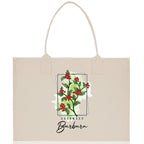 December Birth Month Flower Personalized Name Cotton Canvas Tote Bag Custom Flower Birthday Gift Bag Wedding Gift for Her Bridal Bridesmaid