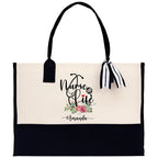Nurse Life Floral Tote Custom Name Personalized Cotton Canvas Tote Bag Nurse Gift Future Nurse Gift Nursing Student Graduation Gift