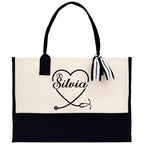 Nurse Stethoscope Heart Tote Custom Name Personalized Cotton Canvas Tote Bag Nurse Gift Future Nurse Gift Nursing Student Graduation Gift