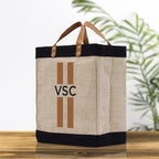 Personalized Monogrammed Canvas Tote Bag Striped Initials Custom Name Beach Bag Bridal Party Gifts Bride Gift Holiday Gift Bag