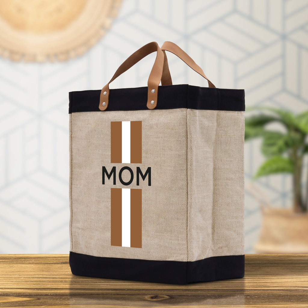 Personalized Monogrammed Canvas Tote Bag Striped Initials Custom Name Beach Bag Bridal Party Gifts Bride Gift Holiday Gift Bag