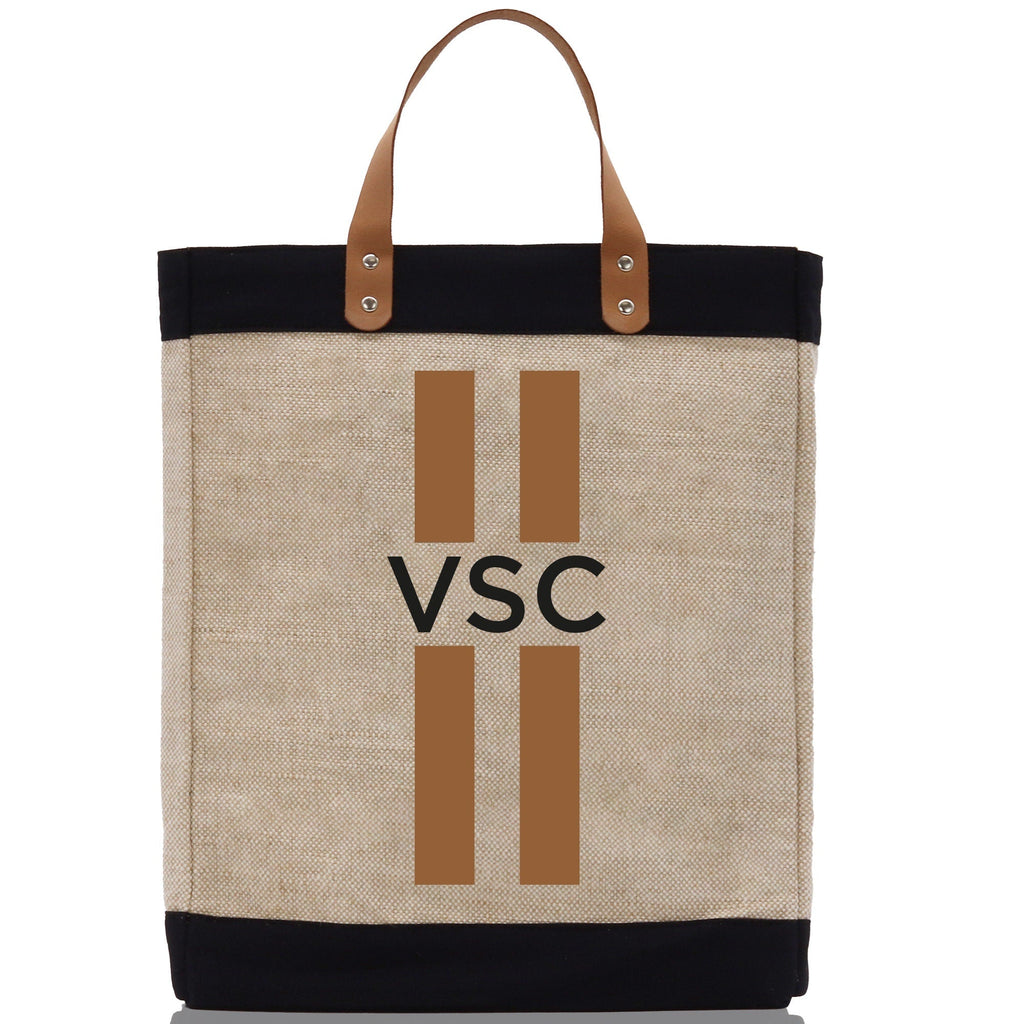 Personalized Monogrammed Canvas Tote Bag Striped Initials Custom Name Beach Bag Bridal Party Gifts Bride Gift Holiday Gift Bag