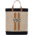 Personalized Monogrammed Canvas Tote Bag Striped Initials Custom Name Beach Bag Bridal Party Gifts Bride Gift Holiday Gift Bag