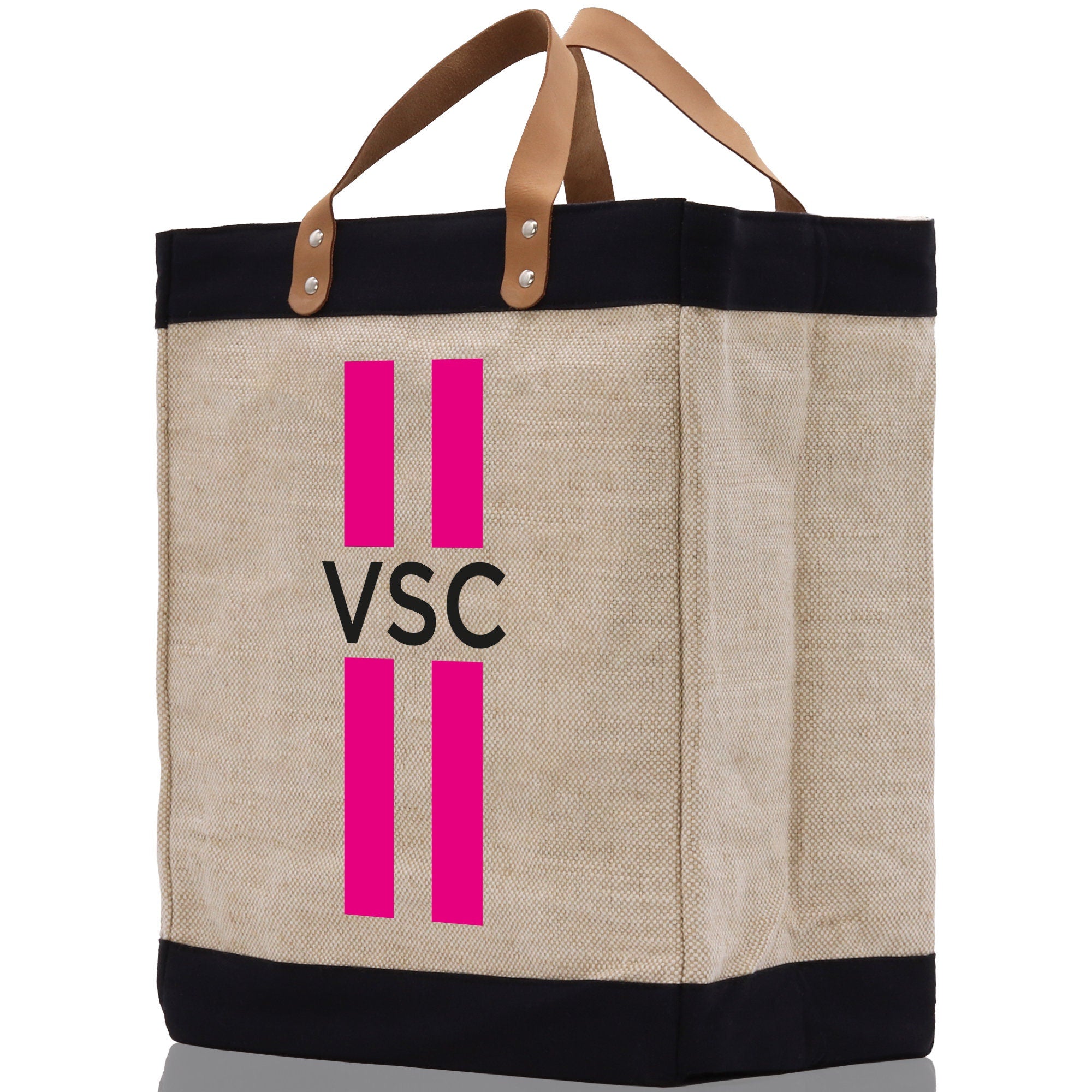 Personalized Monogrammed Canvas Tote Bag Striped Initials Custom Name Beach Bag Bridal Party Gifts Bride Gift Holiday Gift Bag