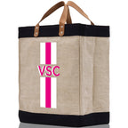 Personalized Monogrammed Canvas Tote Bag Striped Initials Custom Name Beach Bag Bridal Party Gifts Bride Gift Holiday Gift Bag