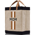Personalized Monogrammed Canvas Tote Bag Striped Initials Custom Name Beach Bag Bridal Party Gifts Bride Gift Holiday Gift Bag