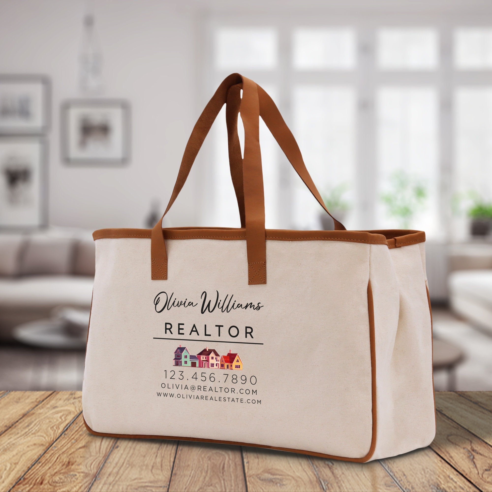 Realtor Tote Bag Personalized Business Tote Bag Custom Real Estate Agent Gift Bulk Business Logo Realtor Swag Real Estate Tote Bag