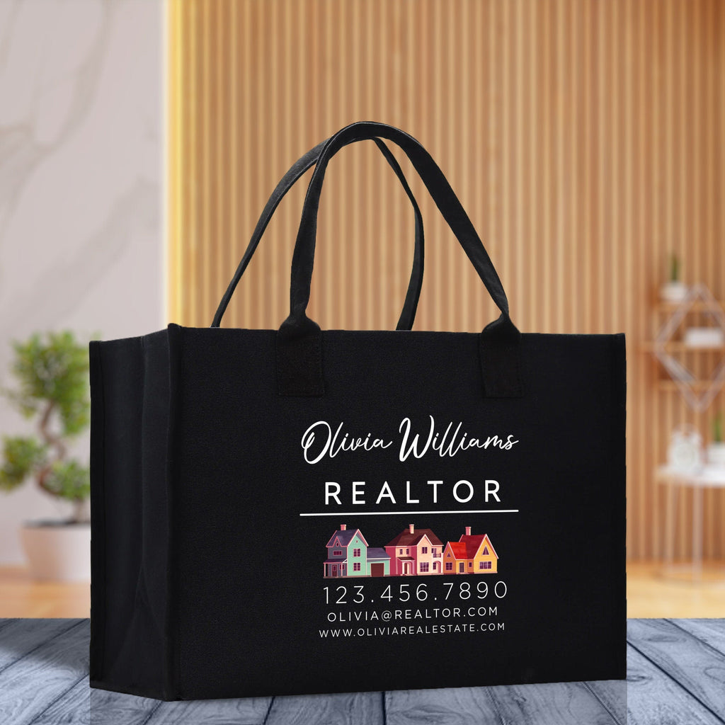 Realtor Tote Bag Personalized Business Tote Bag Custom Real Estate Agent Gift Bulk Business Logo Realtor Swag Real Estate Tote Bag