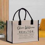 Realtor Tote Bag Personalized Business Tote Bag Custom Real Estate Agent Gift Bulk Business Logo Realtor Swag Real Estate Tote Bag