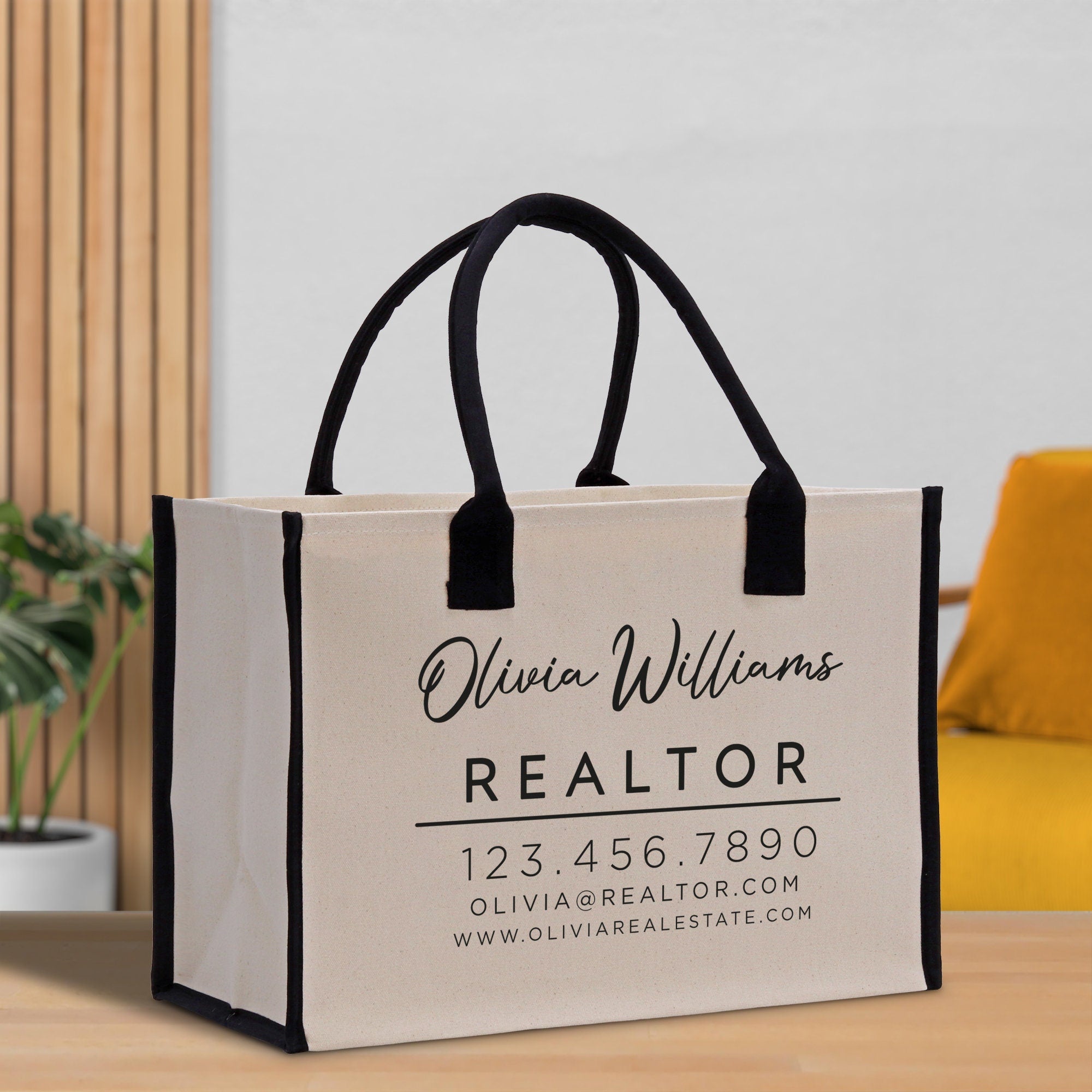 Realtor Tote Bag Personalized Business Tote Bag Custom Real Estate Agent Gift Bulk Business Logo Realtor Swag Real Estate Tote Bag
