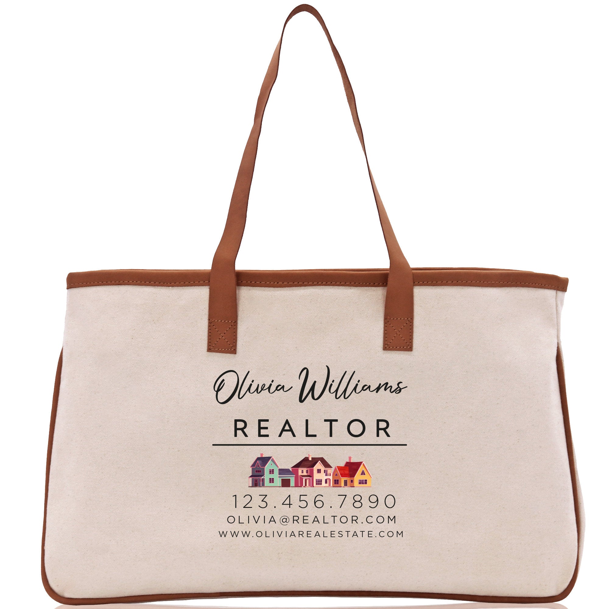 Realtor Tote Bag Personalized Business Tote Bag Custom Real Estate Agent Gift Bulk Business Logo Realtor Swag Real Estate Tote Bag