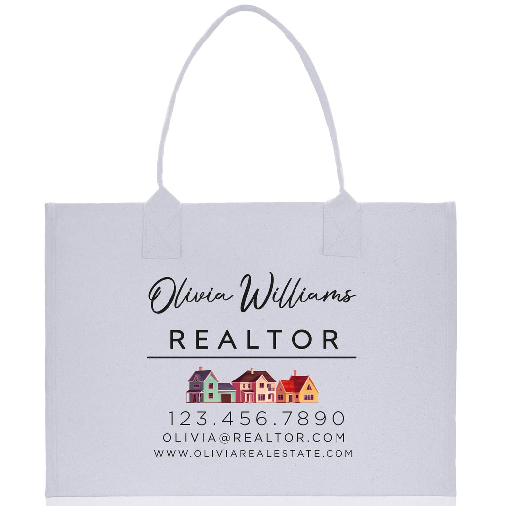 Realtor Tote Bag Personalized Business Tote Bag Custom Real Estate Agent Gift Bulk Business Logo Realtor Swag Real Estate Tote Bag